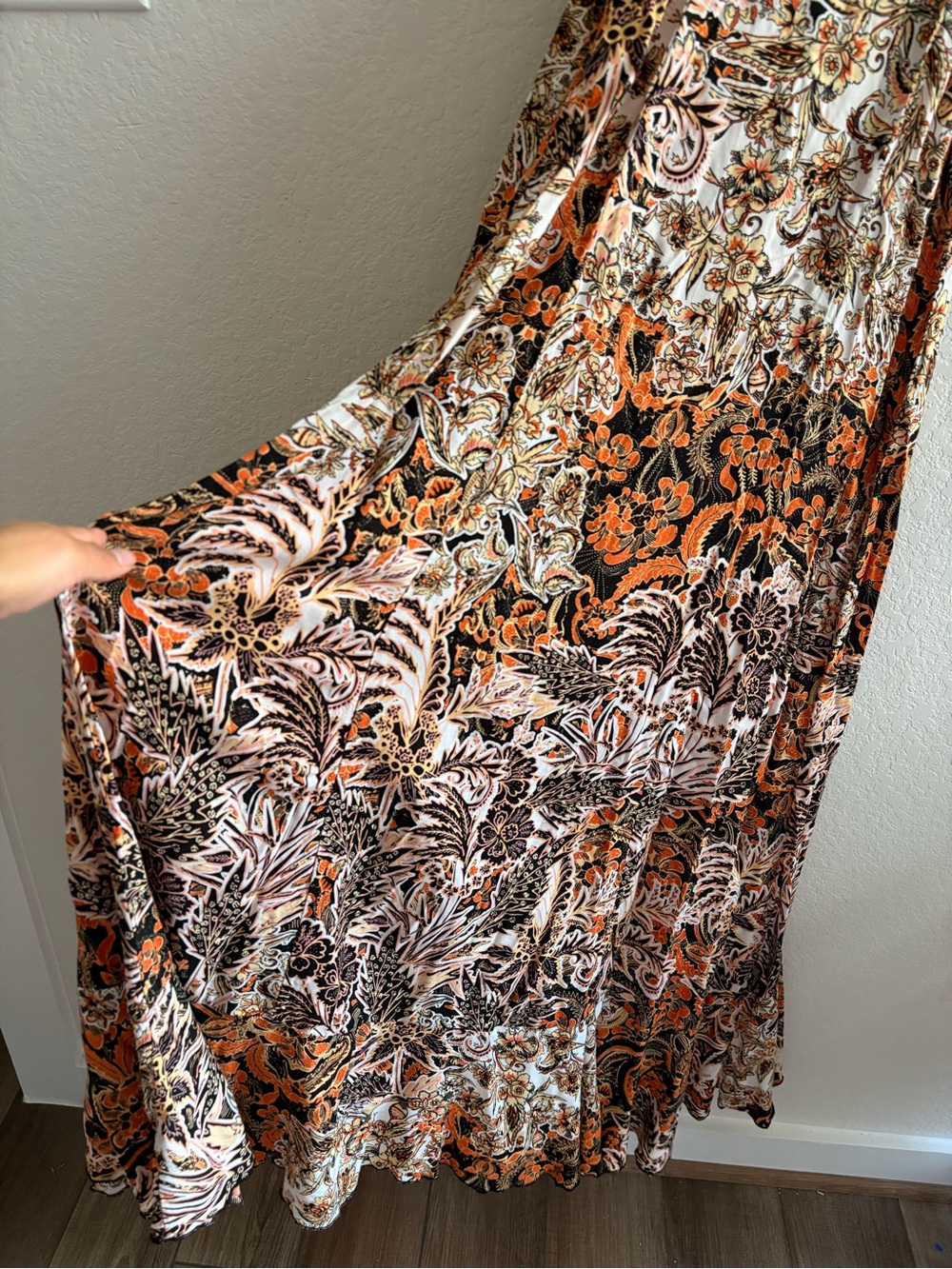 Free People Intimately Forever Yours Dress Floral Paisley Smocked Maxi Dress XS - Picture 4 of 9
